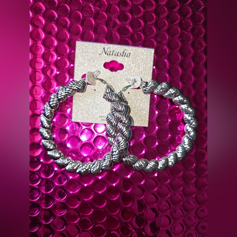 Natasha silver hoops